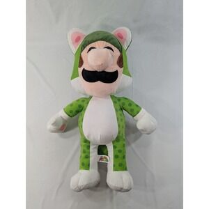 Super Mario Luigi Cat Suit Giant 24" Soft Plush Toy Green Collectible Nintendo